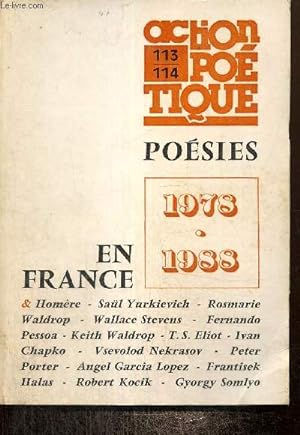 Bild des Verkufers fr Action potique n113-114 : Posies en France (1978-1988) zum Verkauf von Le-Livre