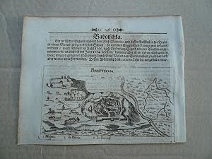 Bild des Verkufers fr Babotscha, anno 1685, copperengraving, Wagner Johann Christoph--ORIGINAL--- Size of the printed area: 8 x 15 cm. zum Verkauf von Hammelburger Antiquariat