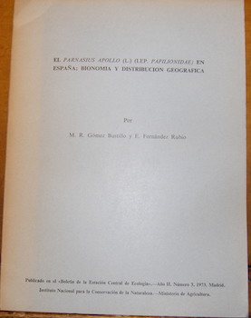 Immagine del venditore per El Parnasius Apollo (L.) (Lep. Papilionidae) En Espana; Bionomia Y Distribucion Geografica. venduto da Wittenborn Art Books