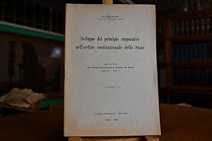 Imagen del vendedor de Sviluppo del pricipio corporativo nell`ordine costituzionale dello Stato. Estratto dalla Rivista Internazionale di Filosofia del Diritto, Anno X, Fasc. 1. a la venta por Gppinger Antiquariat