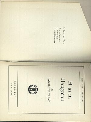 Bild des Verkufers fr Rare Lawrence TREAT / H as in Hangman First Edition 1944 zum Verkauf von Sperry Books