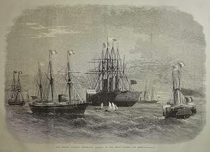 Immagine del venditore per The French Atlantic Telegraph: Arrival of the Great Eastern off Brest. An original woodcut engraving from the Illustrated London News, 1869. venduto da Cosmo Books