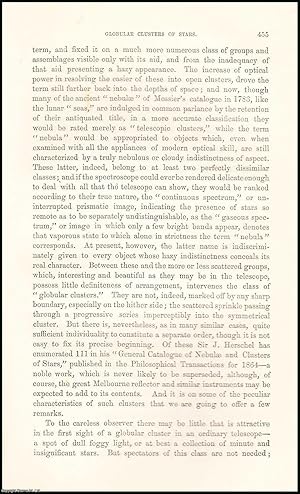 Imagen del vendedor de Globular Clusters of Stars. An original uncommon article from the Intellectual Observer, 1868. a la venta por Cosmo Books