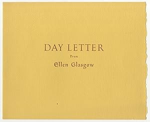 Bild des Verkufers fr Day Letter from Ellen Glasgow zum Verkauf von Between the Covers-Rare Books, Inc. ABAA
