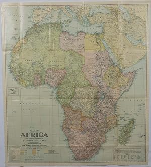 Map of Africa and adjoining portions of Europe and Asia.