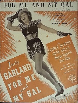 Imagen del vendedor de For Me and My Gal Sheet Music 1942 Judy Garland a la venta por AcornBooksNH