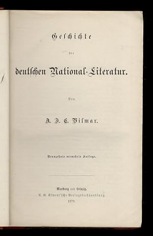 Immagine del venditore per Geschichte der deutschen National-Literatur. Neunzehnte vermehrte Auflage. venduto da Libreria Oreste Gozzini snc