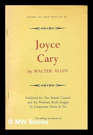 Imagen del vendedor de Joyce Cary / by Walter Allen a la venta por MW Books Ltd.