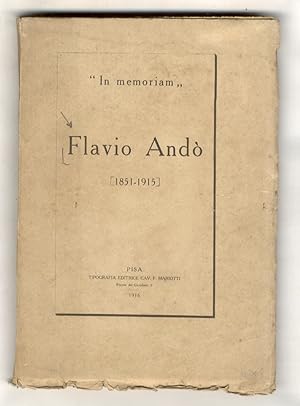 FLAVIO Andò. [1851-1915]. In memoriam.