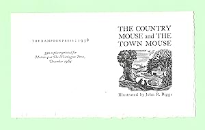 Seller image for The Country Mouse and The Town Mouse [Limited edition reprinted for Matrix 4] for sale by The Bookshop at Beech Cottage