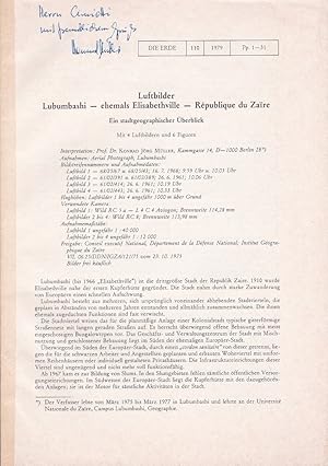 Luftbilder. Lubumbashi - ehemals Elisabethville - République du Zaire. (Mit Widmung und Signatur ...