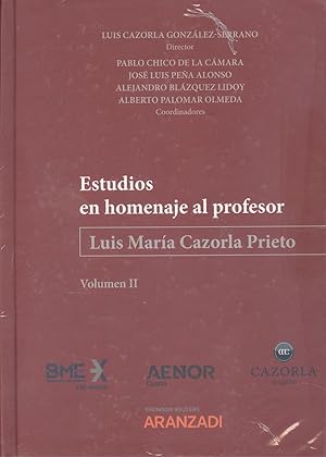 Seller image for Estudios en homenaje al profesor Luis Mara Cazorla prieto (tomo I y II) for sale by Imosver