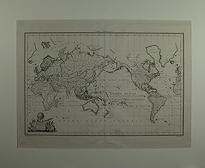 Mappe Monde sur la Projection Réduite de Mercator.