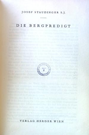 Image du vendeur pour Die Bergpredigt. mis en vente par books4less (Versandantiquariat Petra Gros GmbH & Co. KG)