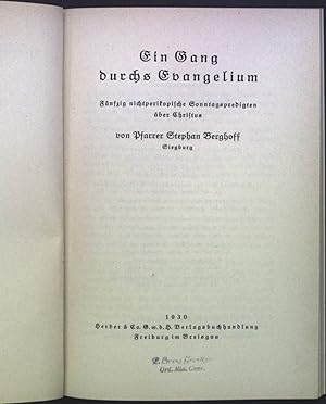 Immagine del venditore per Ein Gang durchs Evangelium: Sonntagspredigten ber Christus venduto da books4less (Versandantiquariat Petra Gros GmbH & Co. KG)