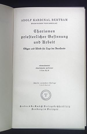 Image du vendeur pour Charismen priesterlicher Gesinnung und Arbeit - Skizzen und Winke fr Tage der Recollectio. mis en vente par books4less (Versandantiquariat Petra Gros GmbH & Co. KG)