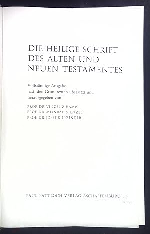 Image du vendeur pour Die Heilige Schrift des Alten und Neuen Testament. mis en vente par books4less (Versandantiquariat Petra Gros GmbH & Co. KG)