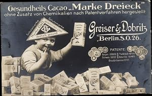 Ansichtskarte / Postkarte Gesundheits Cacao Marke Dreieck, Greiser und Dobritz