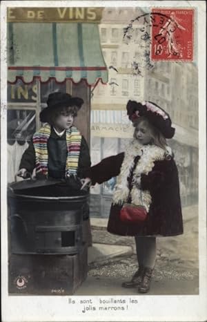 Immagine del venditore per Ansichtskarte / Postkarte Frankreich, Kinder, Platz, Ils sont bouillants les jolis marrons venduto da akpool GmbH