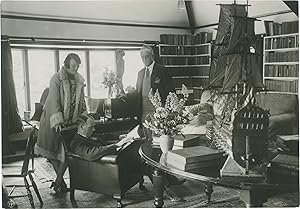 Original photograph of Sinclair Lewis and Dorothy Thompson visiting Hugh Walpole, circa 1928