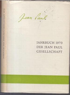 Bild des Verkufers fr Jahrbuch der Jean-Paul-Gesellschaft, 5. Jahrgang. - Aus dem Inhalt: Burkhardt Lindner - Satire und Allegorie in Jean Pauls Werk / Ralph-Rainer Wuthenow: Allegorie-Probleme bei J. P. Eine Vorstudie / Manfred Durzak: Siebenks und Leibgeber. Die Personenkonstellation als Gestaltungsprinzip in J. P.s Roman ' Siebenks ' zum Verkauf von Antiquariat Carl Wegner