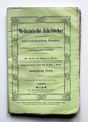 Seller image for Medicinische Jahrbcher des kaiserl. knigl. sterreichischen Staates. Jahrgang 1848 April. for sale by Versandantiquariat Hsl