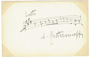 Bild des Verkufers fr Eigenhndig musikalisches Albumblatt mit Unterschrift. zum Verkauf von Kotte Autographs GmbH