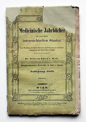Seller image for Medicinische Jahrbcher des kaiserl. knigl. sterreichischen Staates. Jahrgang 1848 Jnner. for sale by Versandantiquariat Hsl