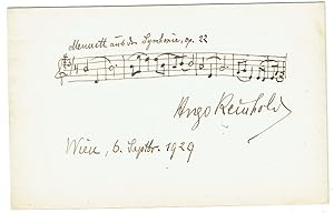 Immagine del venditore per Eigenhndig musikalisches Albumblatt mit Unterschrift. venduto da Kotte Autographs GmbH