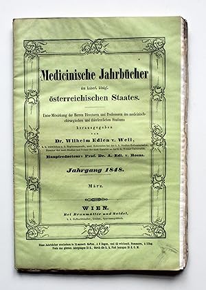 Seller image for Medicinische Jahrbcher des kaiserl. knigl. sterreichischen Staates. Jahrgang 1848 Mrz. for sale by Versandantiquariat Hsl