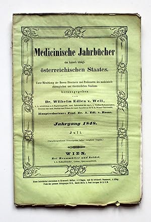 Seller image for Medicinische Jahrbcher des kaiserl. knigl. sterreichischen Staates. Jahrgang 1848 Juli. for sale by Versandantiquariat Hsl