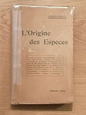 Image du vendeur pour L'origine des espces au moyen de la slection naturelle ou la lutte pour l'existence dans la nature. mis en vente par Librairie les mains dans les poches