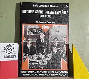 Imagen del vendedor de Informe sobre poesa espaola (siglo XX) a la venta por MONKEY LIBROS