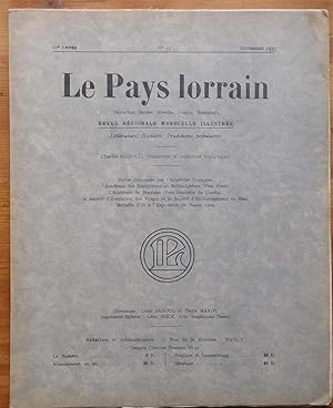 Le pays lorrain 27e année - Numéro 11 de novembre 1935