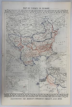 Imagen del vendedor de Map of Turkey in Europe Illustrating the Berlin Congress Treaty, July, 1878 a la venta por Eureka Books