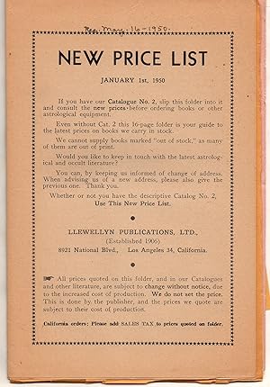 New Price List January 1st 1950 for Catalog Many of the World's Best Books - Catalog No. 2 -