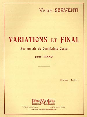 VARIATIONS ET FINAL sur un air de Complainte Corse pour Piano.