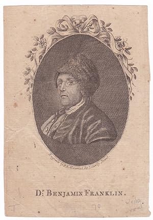 Dr. Benjamin Franklin. [Benjamin Franklin Portrait Engraving]