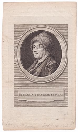 Benjamin Franklin, L.L.D. F.R.S. [Benjamin Franklin Portrait Engraving]