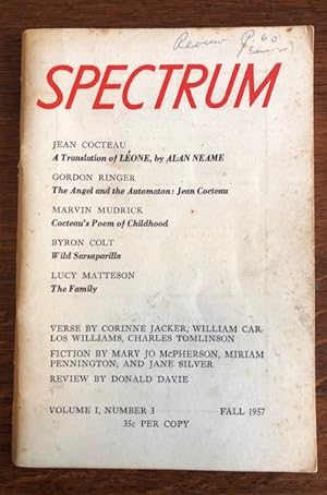 Imagen del vendedor de SPECTRUM. Volume I, Number 3 Fall 1957 a la venta por Lost Horizon Bookstore