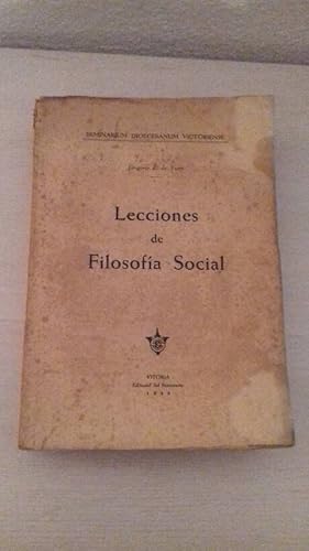 Imagen del vendedor de LECCIONES DE FILOSOFIA SOCIAL a la venta por Librera Maldonado