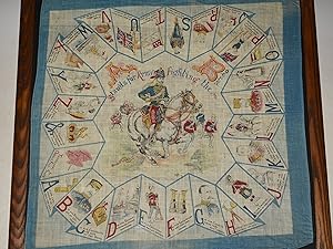 A Rare Antique Boer War PATRIOTIC HANDKERCHIEF. This one featuring the alphabet of patriotism sta...