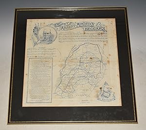 Seller image for A Rare Antique THE ABSENT-MINDED BEGGAR . Map of the South African Republic (Boer War) the Orange Free State and Natal, printed in blue on large white handkerchief linen, with two portraits (of Lord Roberts and Queen Victoria), music by Arthur Sullivan and a patriotic poem by Rudyard Kipling. for sale by PROCTOR / THE ANTIQUE MAP & BOOKSHOP