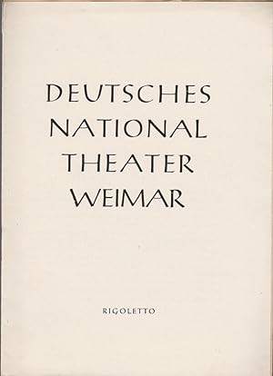 Seller image for Programmheft Giuseppe Verdi RIGOLETTO Spielzeit 1960 / 61 Heft 6 for sale by Programmhefte24 Schauspiel und Musiktheater der letzten 150 Jahre