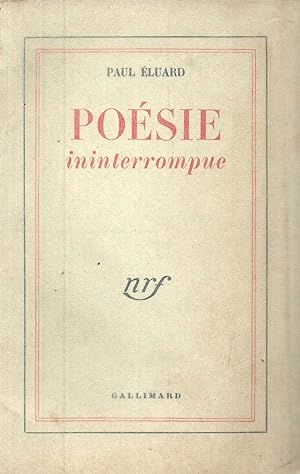 Bild des Verkufers fr Poesie ininterrompue zum Verkauf von JP Livres