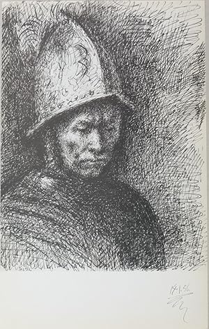 Image du vendeur pour Der Mann mit dem Goldenen Helm. Portrt nach Rembrandt. (Carnet de Californie). mis en vente par Antiquariat Martin Barbian & Grund GbR