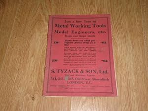 Trade Catalogue: Metal Working Tools for Model Engineers, etc from Our Huge Stock St. Tyzack & Son
