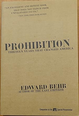Seller image for Prohibition: Thirteen Years That Changed America for sale by Faith In Print