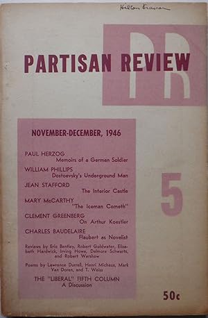 Immagine del venditore per Partisan Review. November-December, 1946 venduto da Mare Booksellers ABAA, IOBA