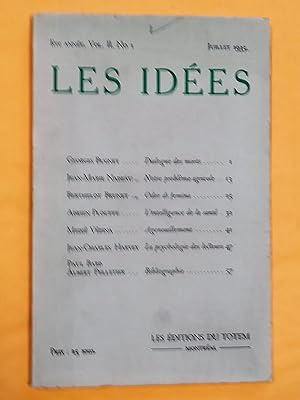 Image du vendeur pour Les Ides, revue mensuelle rdige en collaboration, 1re anne, vol. II, no 1, juillet 1935 mis en vente par Claudine Bouvier